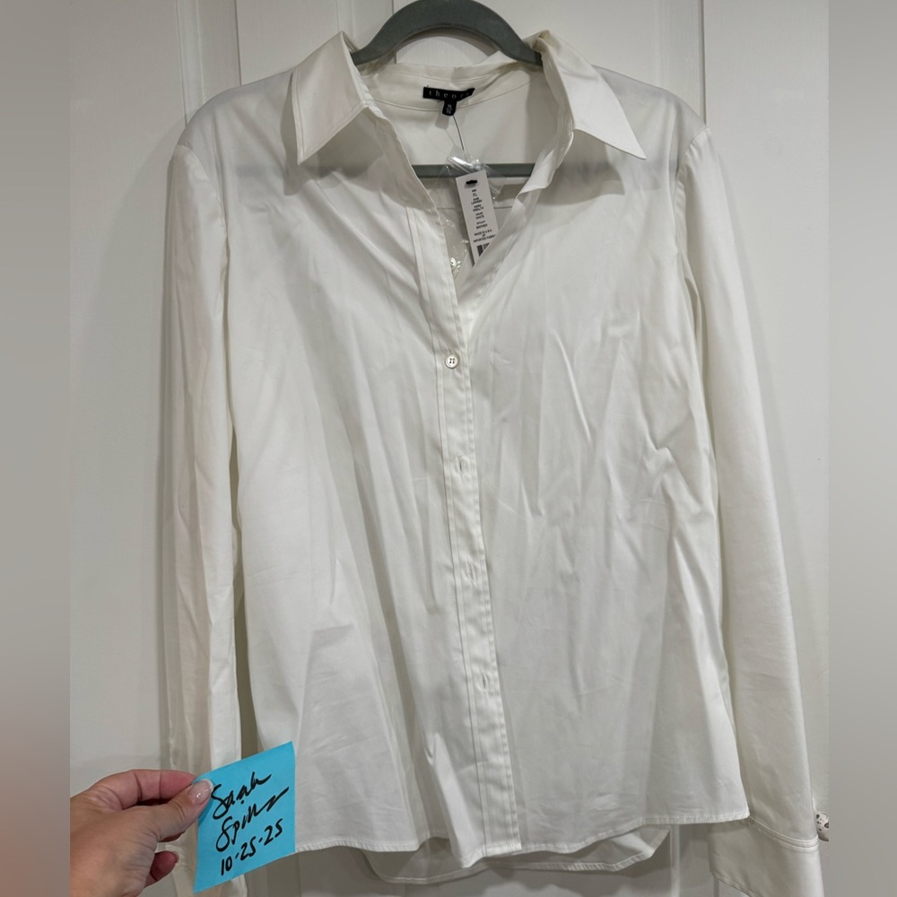 Theory Cream Button-Up Shirt